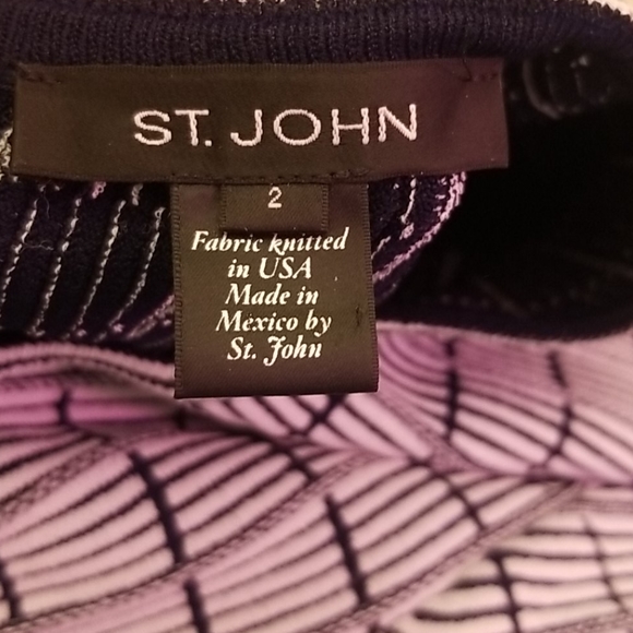 ST. JOHN fit & flare stripe dress - Picture 4 of 5